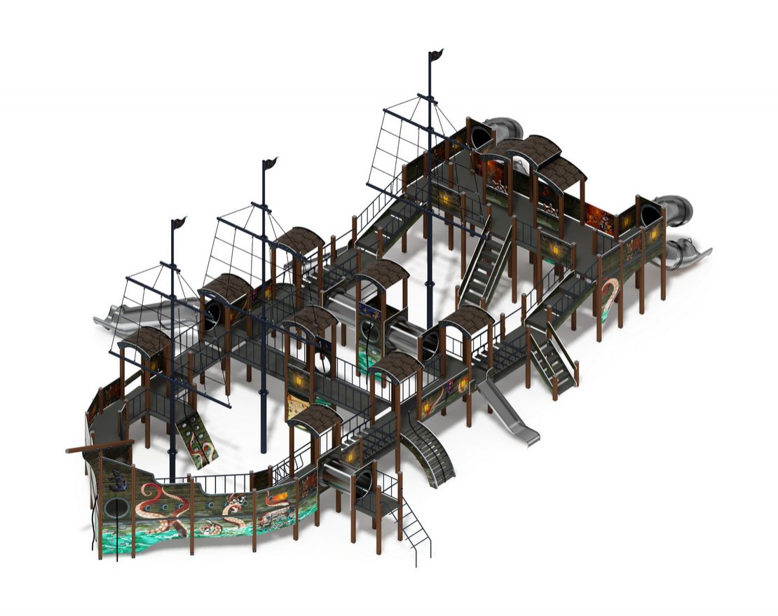 Детская игровая площадка Баркентина Летучий Голландец (нержавейка скат) ДИК 2.03.3.06-21 H=1200 Н=1500 H=2000